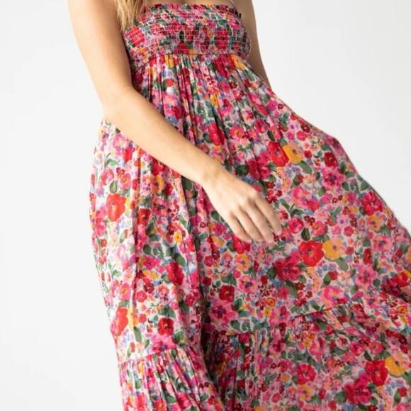 Womens NATURAL LIFE Flora Cotton Convertible Skirt Pink Floral size L EUC! - Picture 2 of 5